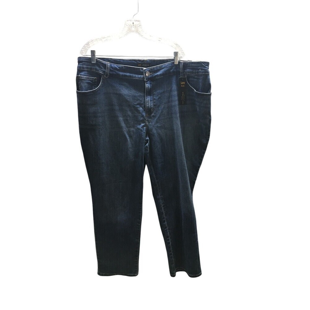 Lee Jeans Women's Size 22W Petite Blue Meridian Relaxed Fit Straight Leg